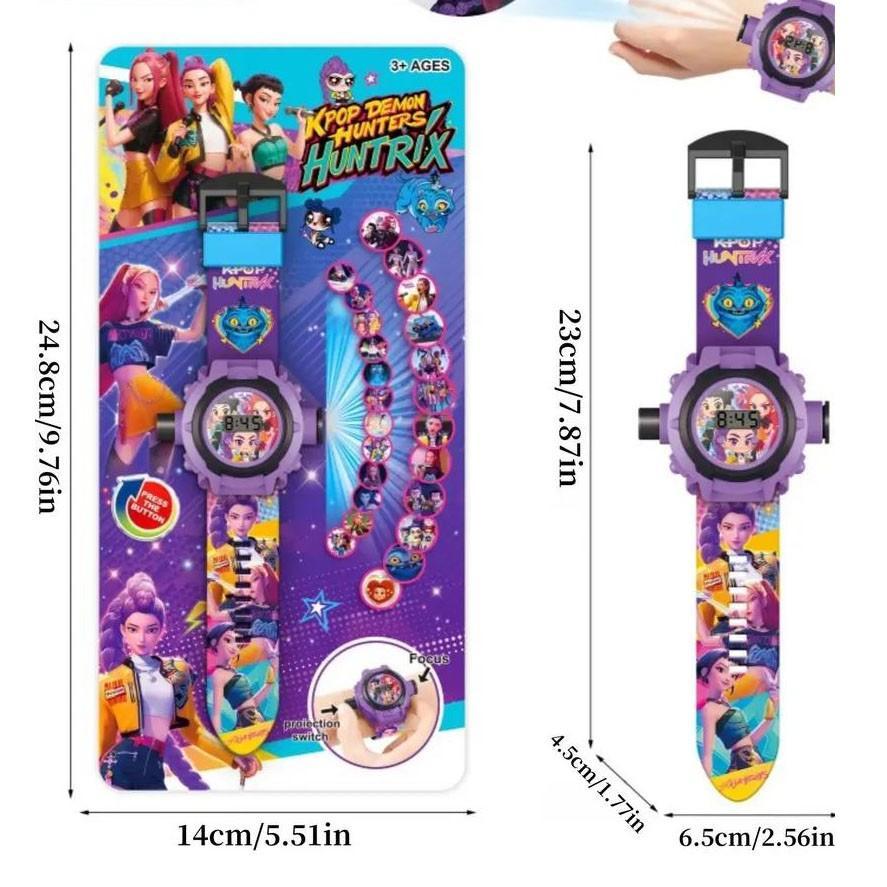 K-pop Projection Watch 24 Pictures Children's Electronic Luminous Toy Rumi Zoey Mira, Multi functional Digital Watch, Luminous Bracelet Gift for Kpop Fans