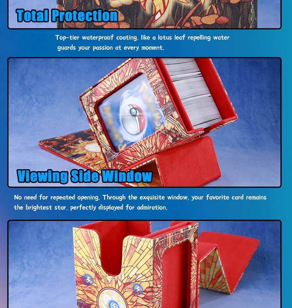 Cards Deck Box Fit For MTG Deck Box With 2 Card Dividers 2 Dice Magic Commander Vertical Style Leather Trading Cards Storage Box Cards Deck Box Fit For MTG Deck Box With 2 Card Dividers 2 Dice Magic Commander Vertical Style Leather Trading Cards Storage Box