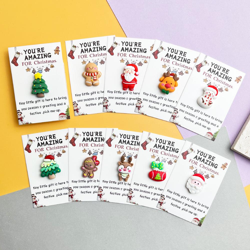 Get Ready for This Christmas, 10Pcs Cute Christmas Greeting Card Set, Santa/Snowman/Reindeer/Gingerbread Man Holiday Cards for Gift