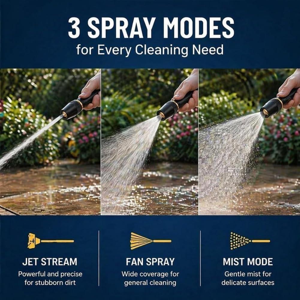 2-Pack High-Pressure Water Gun, Adjustable Spray Mode, Ideal for Car Washing, Plant & Vegetable Irrigation, Garden Hose Use, Car Wash Nozzle