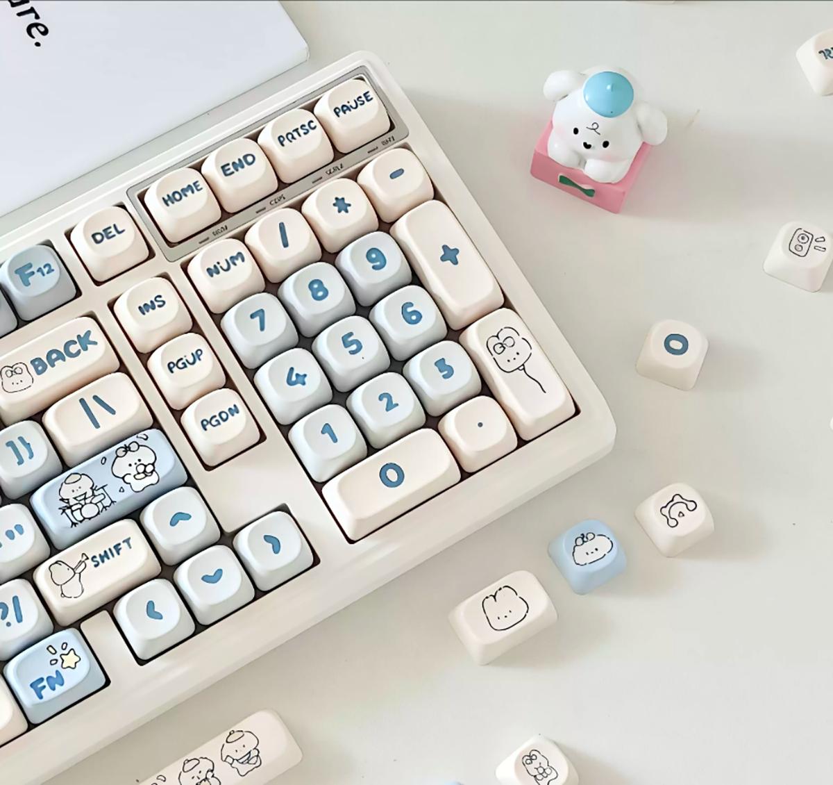 139-Key Band Puppy Theme Pbt Keycaps, Dye Sublimation Process, Moa Profile, Compatible with Mx Axis, for 61/64/68/87/96/104/108 Keyboards