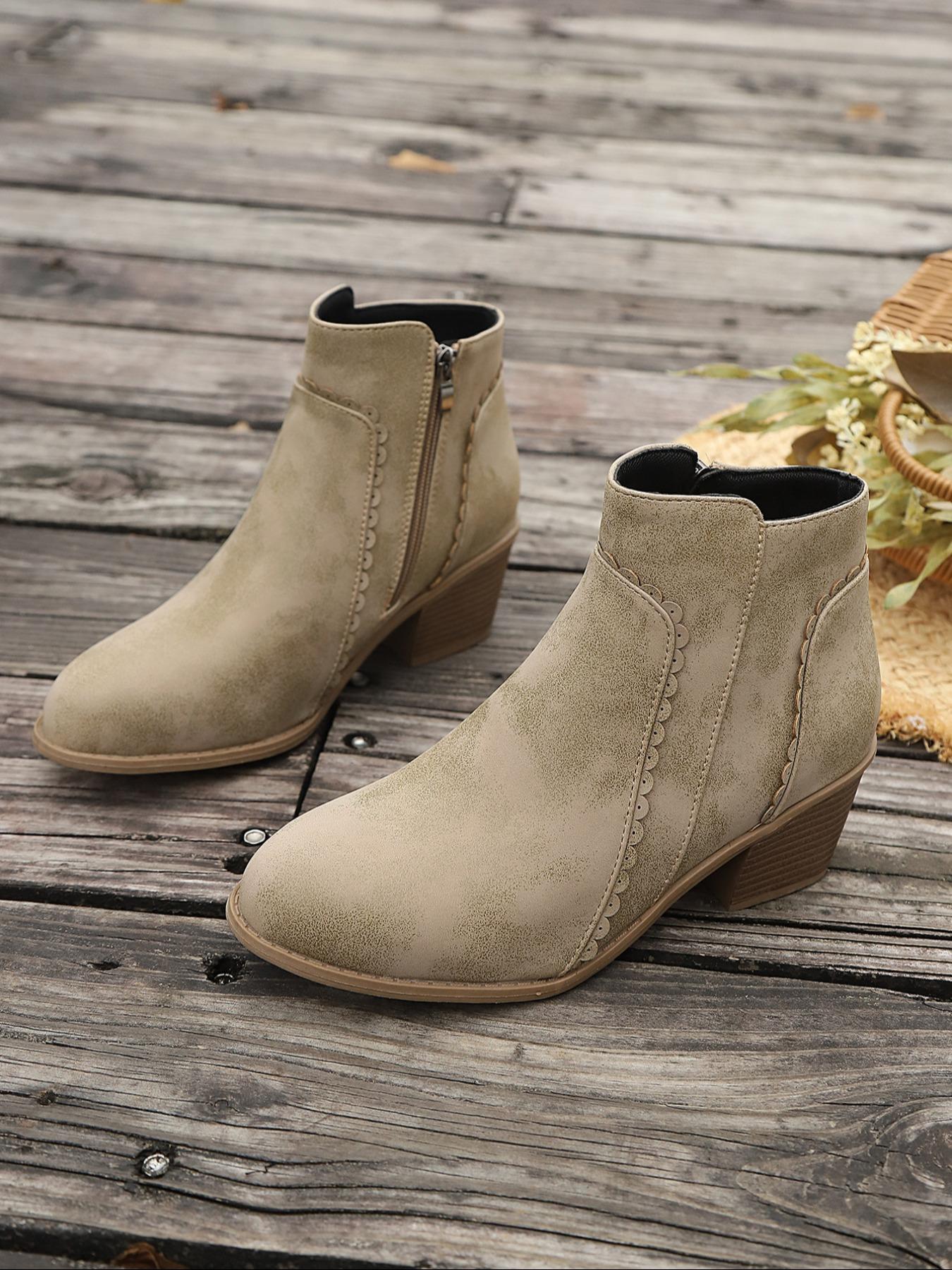 Women's Buckle Boots, Slim Fit Elegant Modern Style, Comfortable Daily Wear Shoes, Fashion Designer Trendy Design, Western Ankle Boots