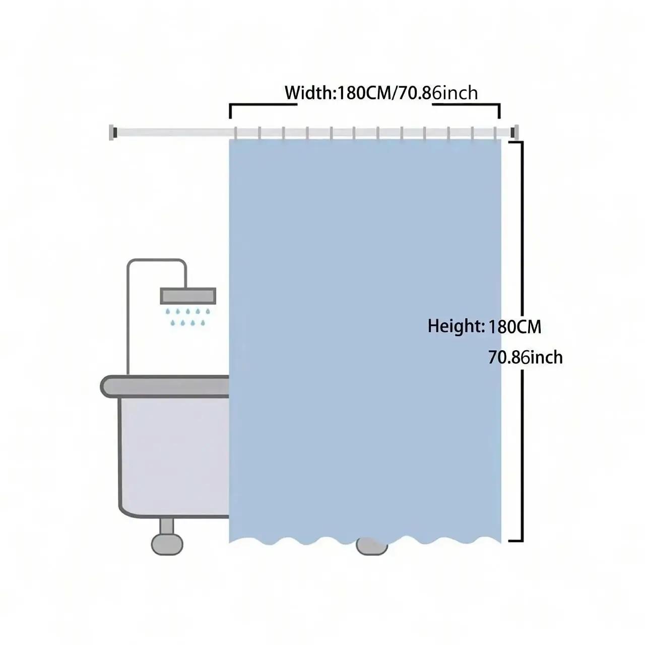 Cute Cow Pattern Bathroom Shower Curtain, 1 Count Waterproof Bathroom Curtain with 12pcs Hooks, Bathroom Decor Supplies, Bathroom Decoration Accessories