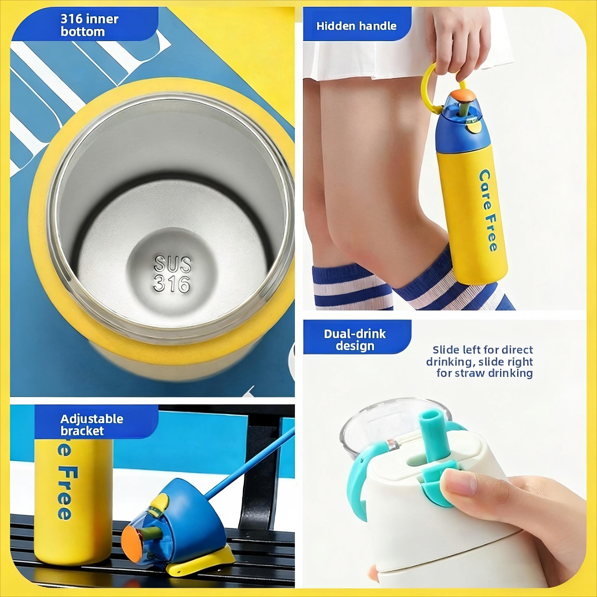 1 Pack 700ml Stylish Cute Stainless Steel Sports Water Bottle Vacuum Insulated Hot & Cold Retention Leakproof Portable Unisex for Young Sports People Home Outdoor Gym Travel Camping