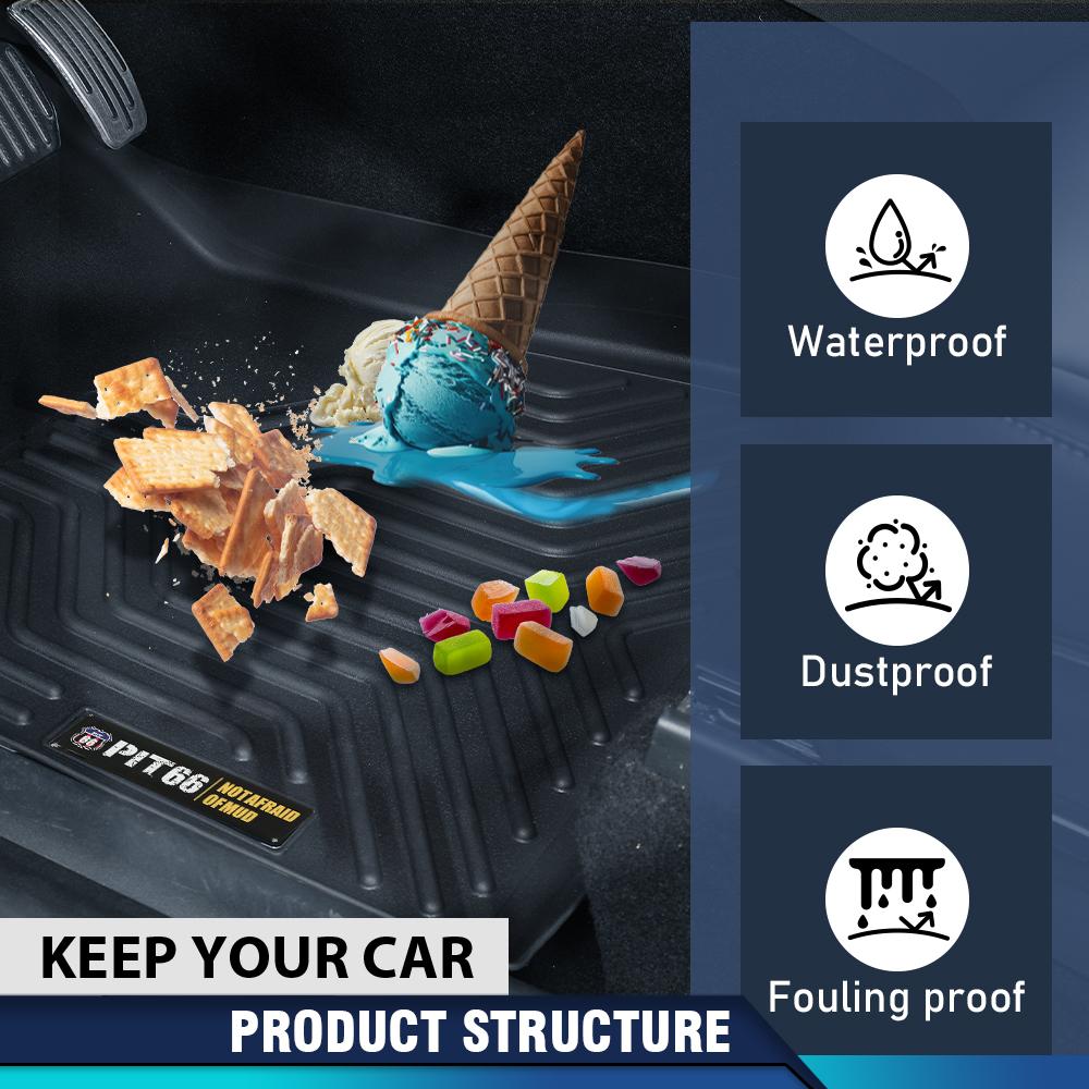 CROSSDESIGN 3pc Floor Mats Waterproof Tpe Protection Liners Fit For 2018-2022 Honda Accord Sedan Models