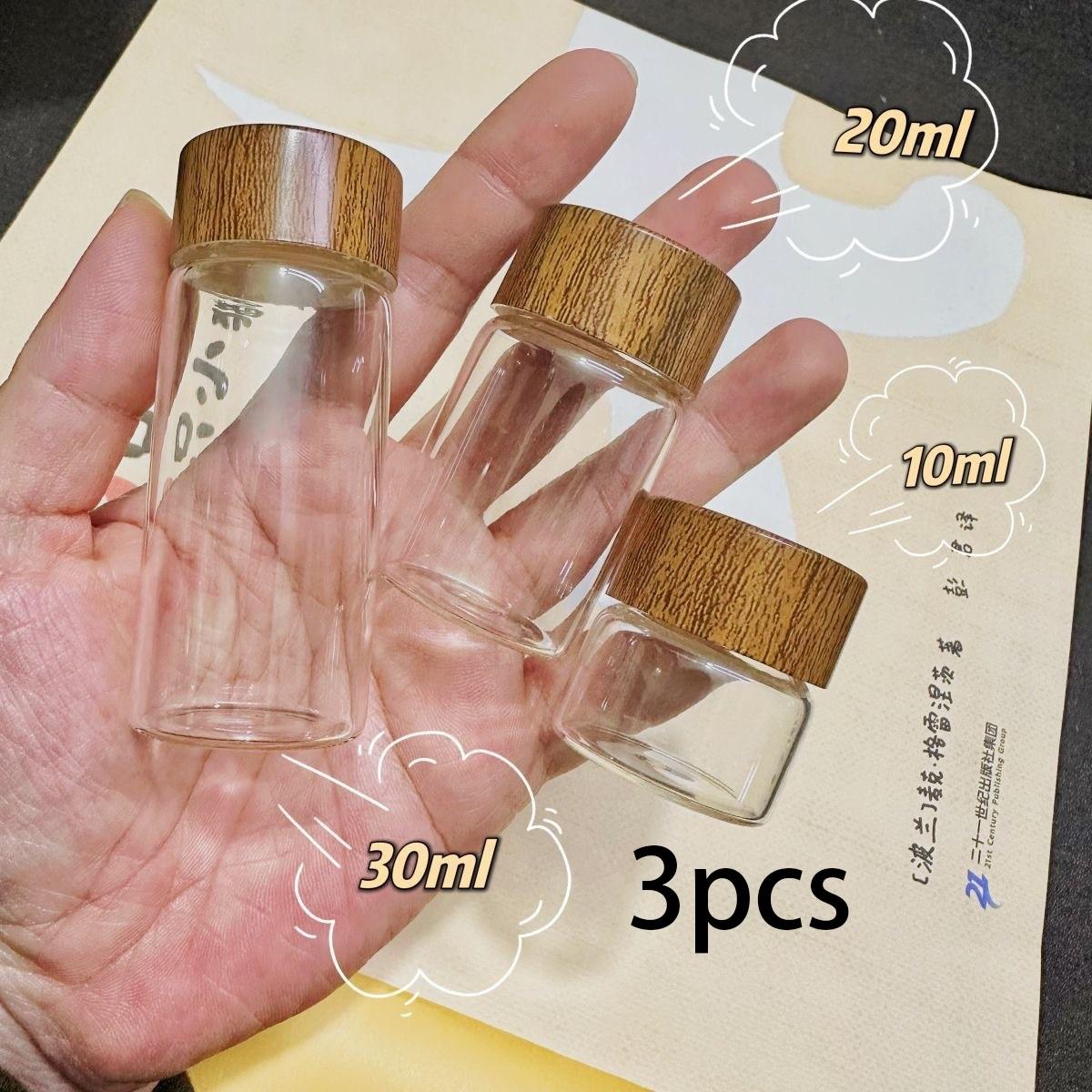 3pc Mini Glass Sealed Jars Food Grade Coffee Powder Gold Beans Storage Bottles Portable Tea Containers Small Empty Bottles
