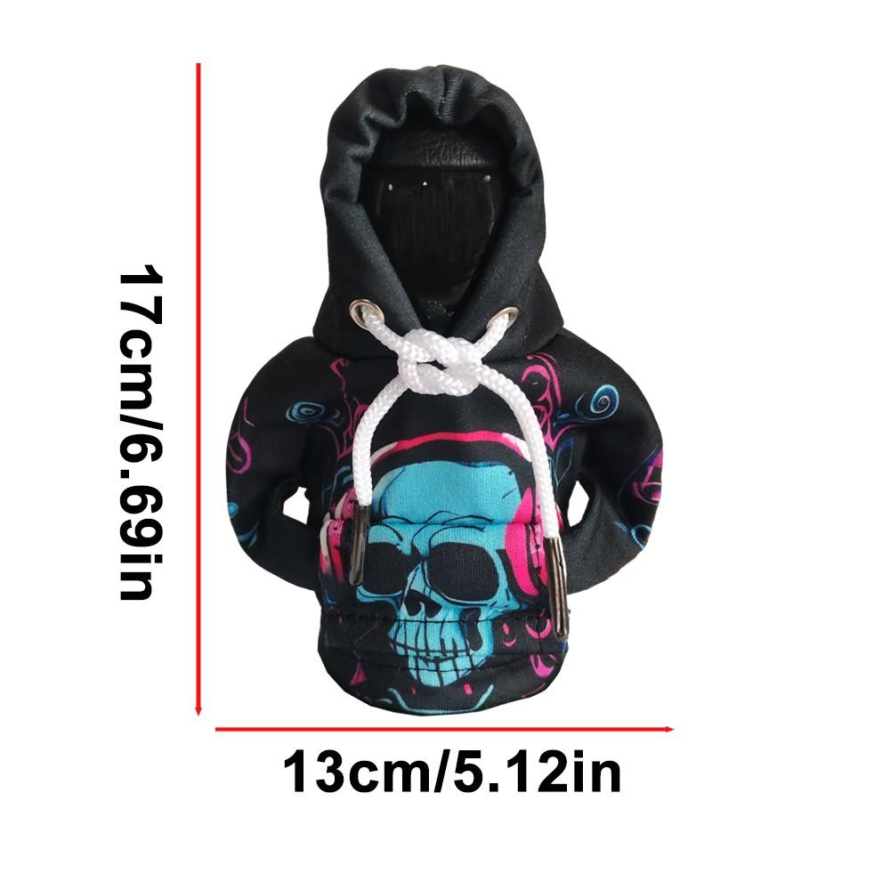 Universal Car Gear Shift Cover, Cyberpunk Skull Print, Interior Decoration, Small Sweatshirt Style, Automotive Accessories