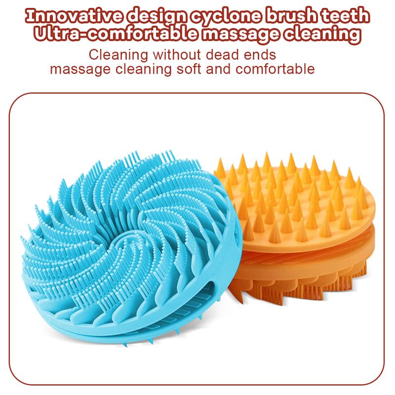 Upgrade 2 in 1 Whirlwind Bath and Shampoo Brush，Exfoliating Skin Silicone Scrubber，Foaming Deep Cleaning, Durable, for Skin body brush shower puff Reusable Bath Silicone Brush Bath Accessories