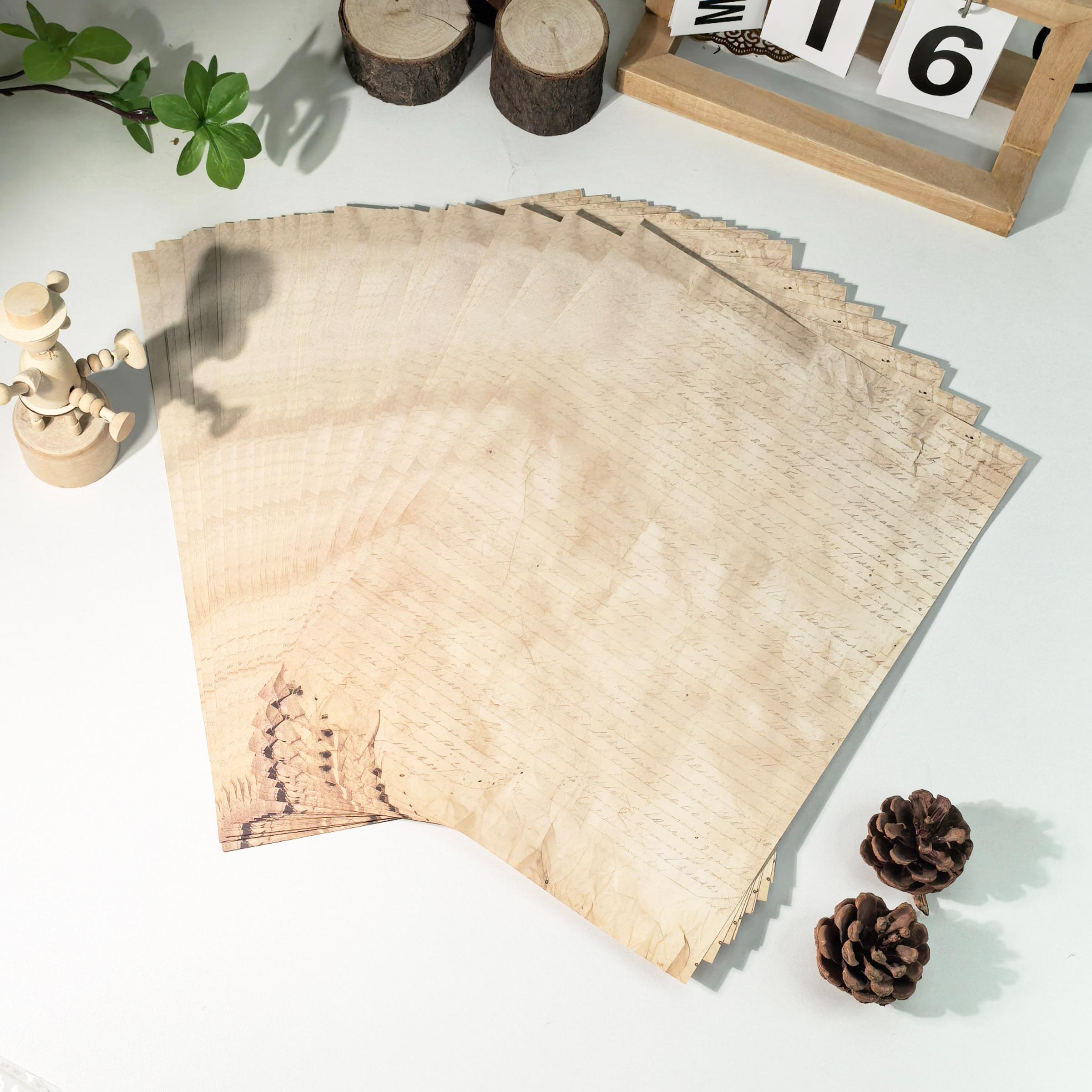 50 Sheets A4 Vintage Print Paper, Office Use, Greeting Cards, DIY Crafts, Holiday Stationery, Smooth Durable Writing Paper