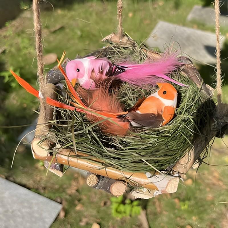 6-Piece Set Realistic Bird Decorations, Garden Decoration, Living Room Plant Decor, Outdoor Plant Decor, Forest Party Supplies, Random Colors