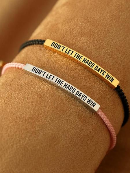 Stainless Steel & Bracelet, Adjustable 10 Inch Design, Custom Engraved Message, Elegant Style for All Occasions, High Quality Bracelet