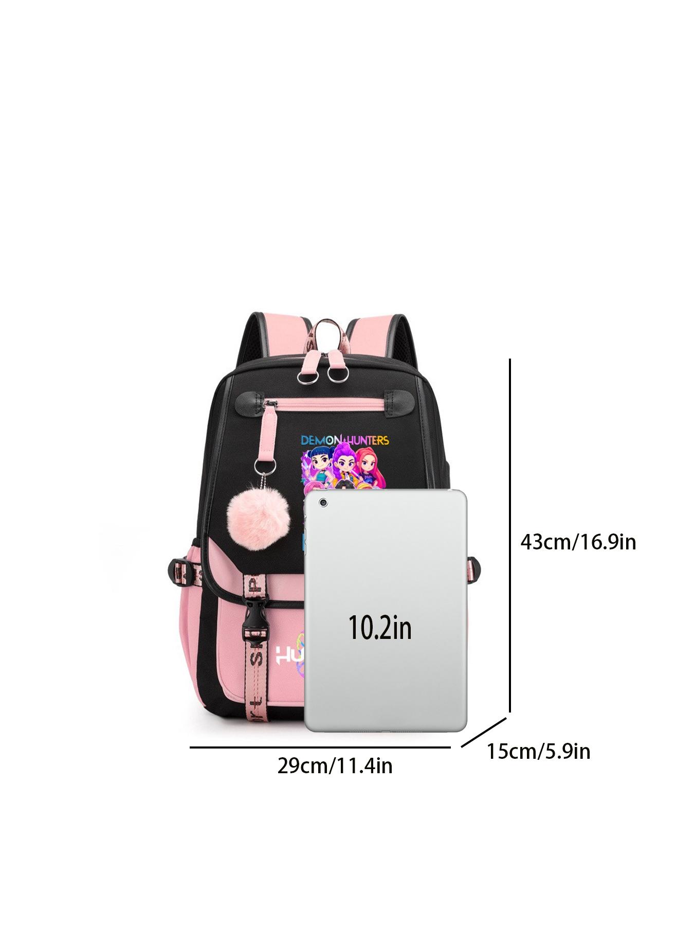 1pc  Women's backpack with color blocking and contrasting buckle, kpop girl group print, fashionable and versatile, casual and simple, suitable for students to go to school, campus, work, commuting, shopping, women's backpack, Trendy backpack
