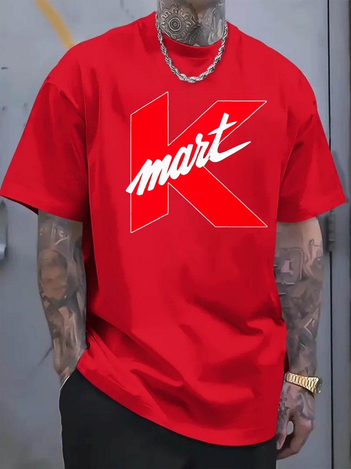 Men's T-shirt, Kmart letter print trendy short sleeve, casual street style outfit