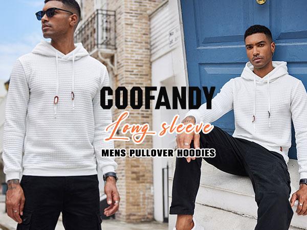 COOFANDY Mens Hooded Sweatshirt Casual Long Sleeve Drawstring Waffle Knit Pullover Hoodies LIVE  Clothes