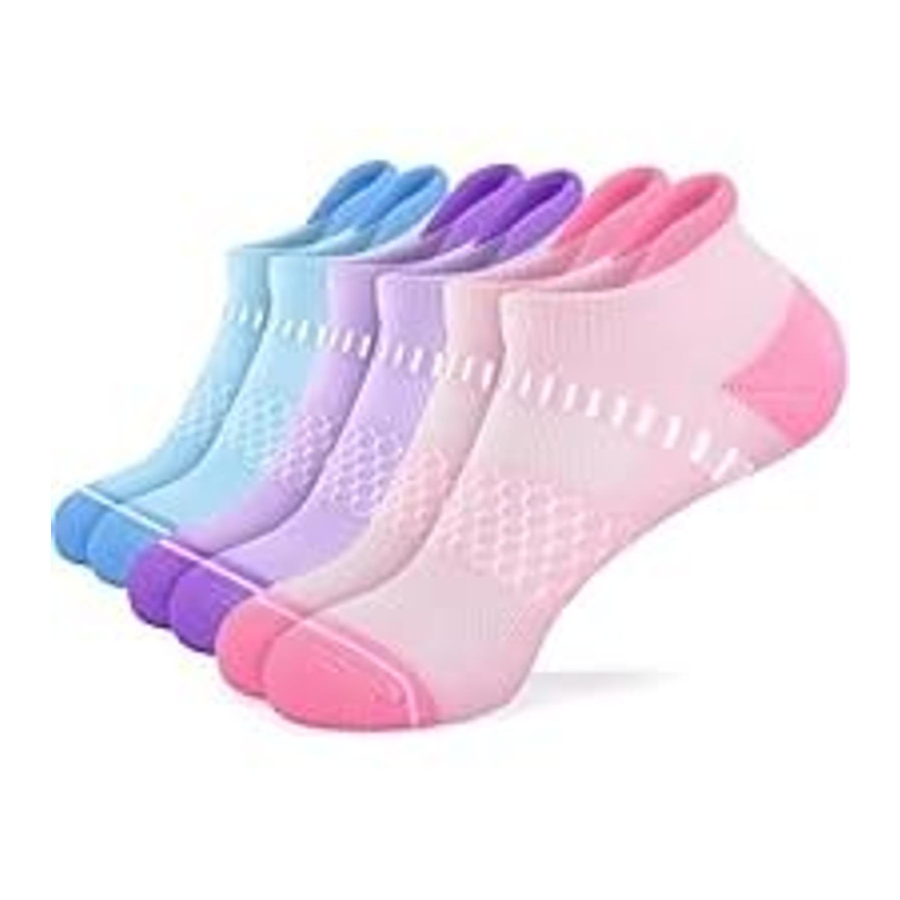 Light Compression Socks for Women Arch Support Athletic Cushioned Anti-Blister Comfort Running Ankle Socks 3/5 Pairs