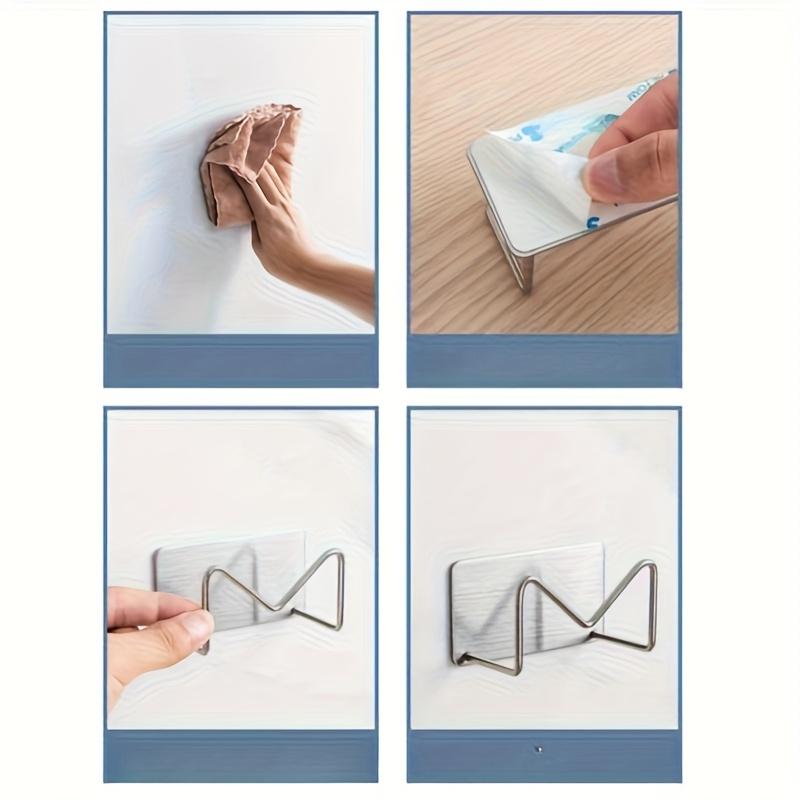 No-drill stainless steel curling iron holder, wall-mounted self-adhesive hair tool organizer, space-saving curling iron, straightener, and beauty tool storage rack, suitable for bathroom and dressing table