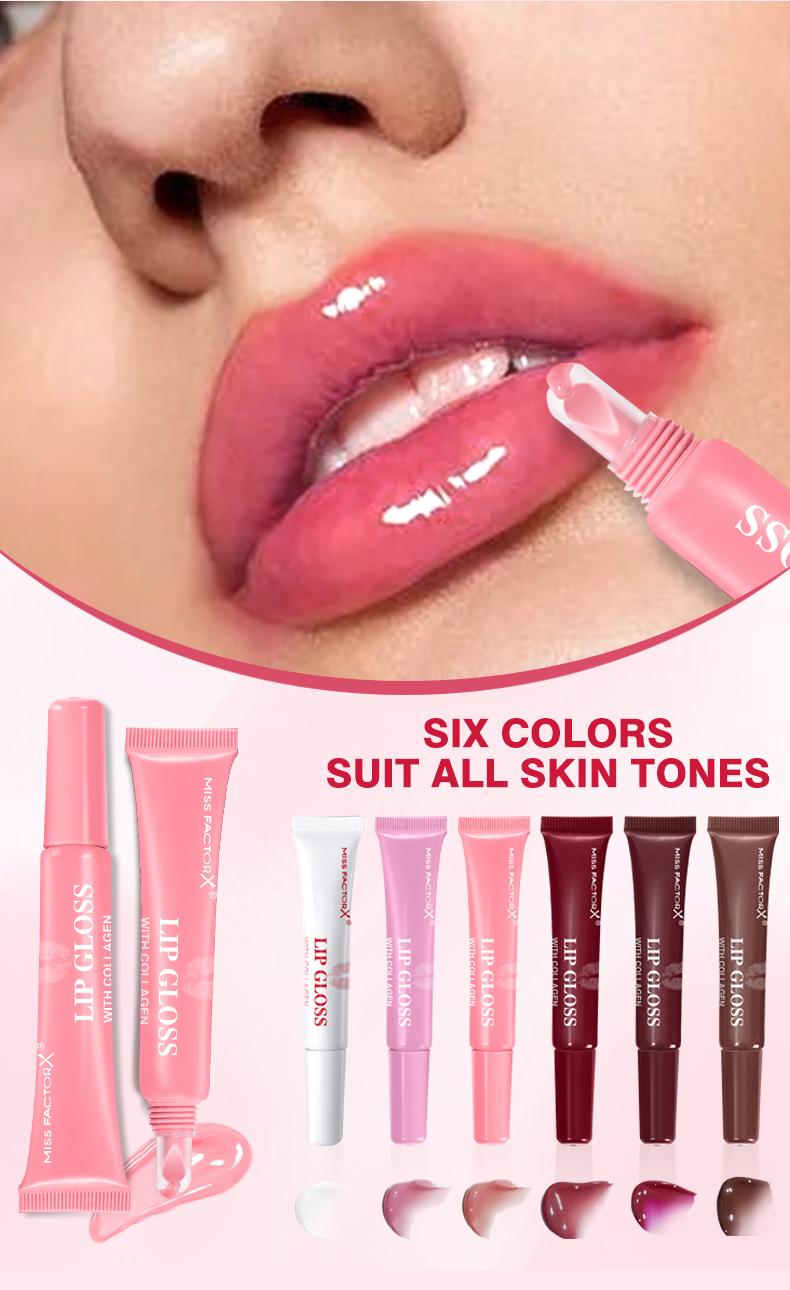 Valentine's Day Lip Gloss Set, 6pcs Box Colorful Moisturizing Lip Gel, Long-Lasting Hydration, Unique Gift for Women, Mother's Day & Christmas