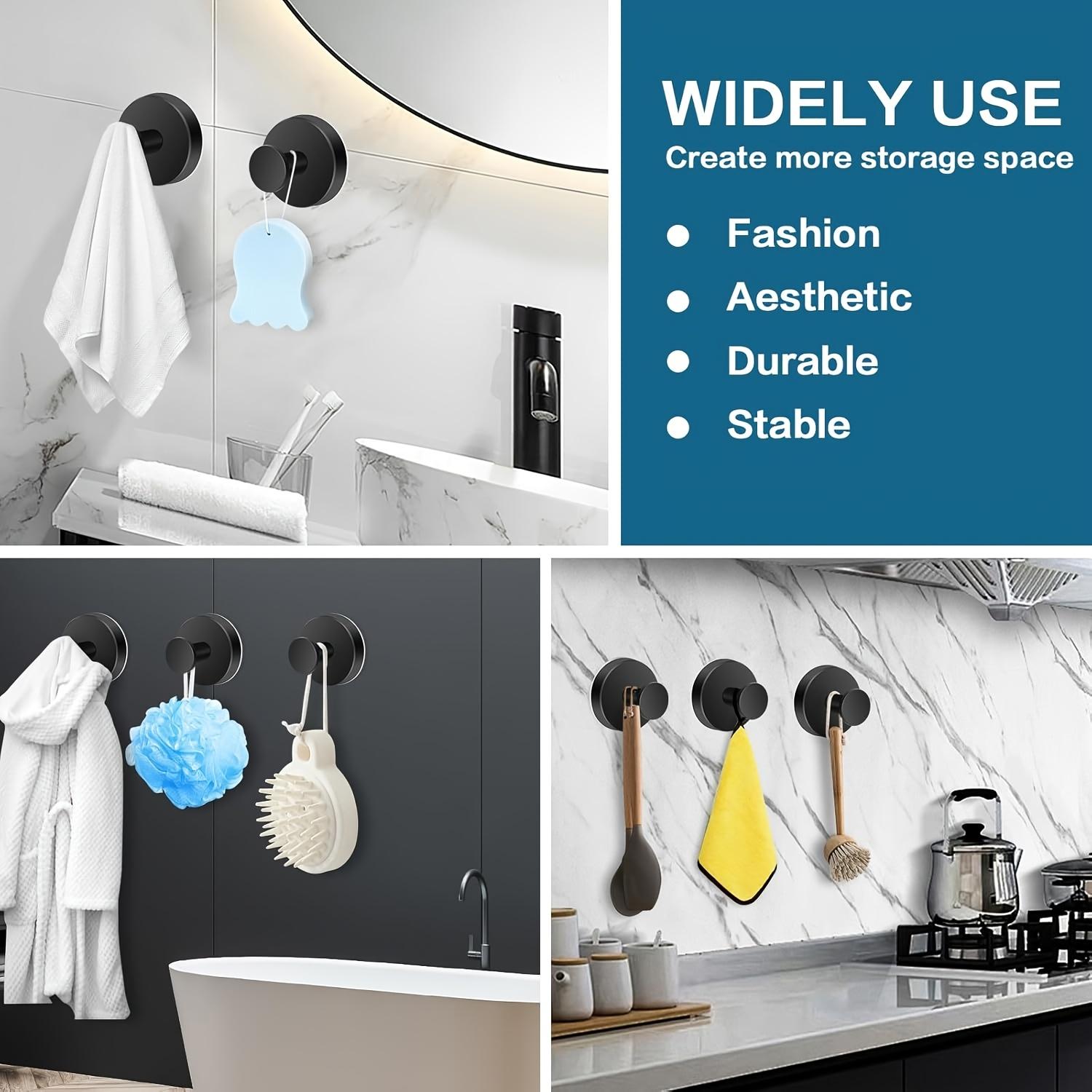 Suction Cup Stainless Steel 304 Hooks for Bathrooms And Kitchens, Suitable for Smooth Surfaces Like Glass, Mirrors, Ideal for Bathroom Organization, Storing Bath Balls, Bathrobes, And Coats