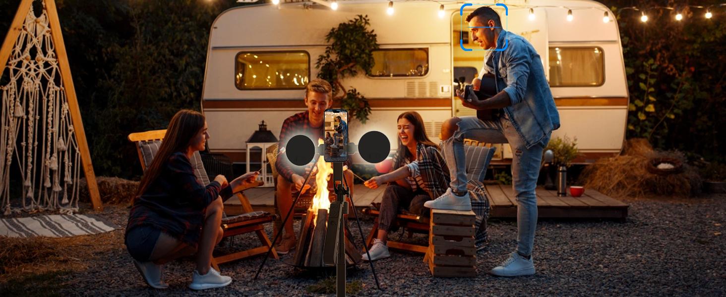 DreamPigeon VloggerPro Auto Face Tracking Selfie Stick Tripod with Fill Light, 360 Rotation & Gesture Control, 70.9" Extendable for iPhone TikTok Vlog Live Stream Video Recording