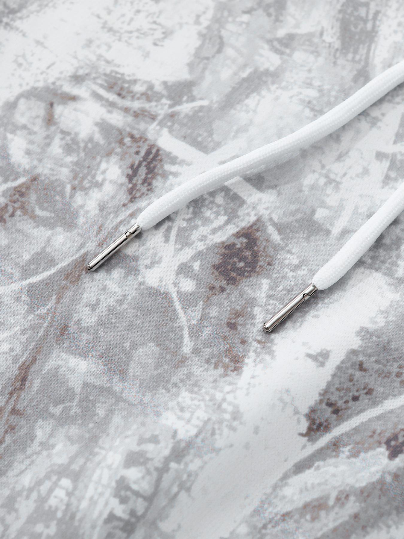 Women's Fall Winter Hooded Sweatshirt, Plant & Camo All over Print, Casual Fitted Woven Fabric, Streetwear Trendy Style, Camouflage