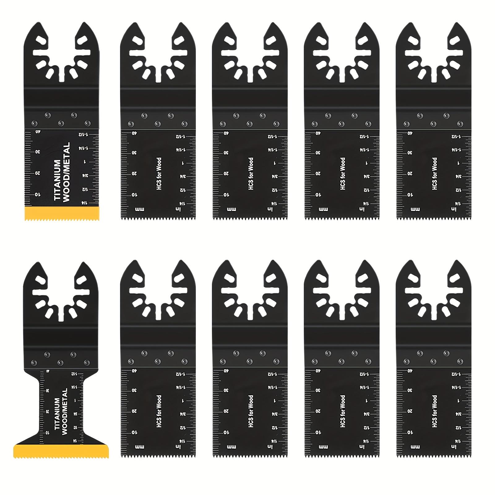 10pcs Titanium Oscillating Saw Blades, Multitool Blades For Cutting Hard Material, Metal Nails Wood And Plastic, Oscillating Tool Blades Kits Fit All Models