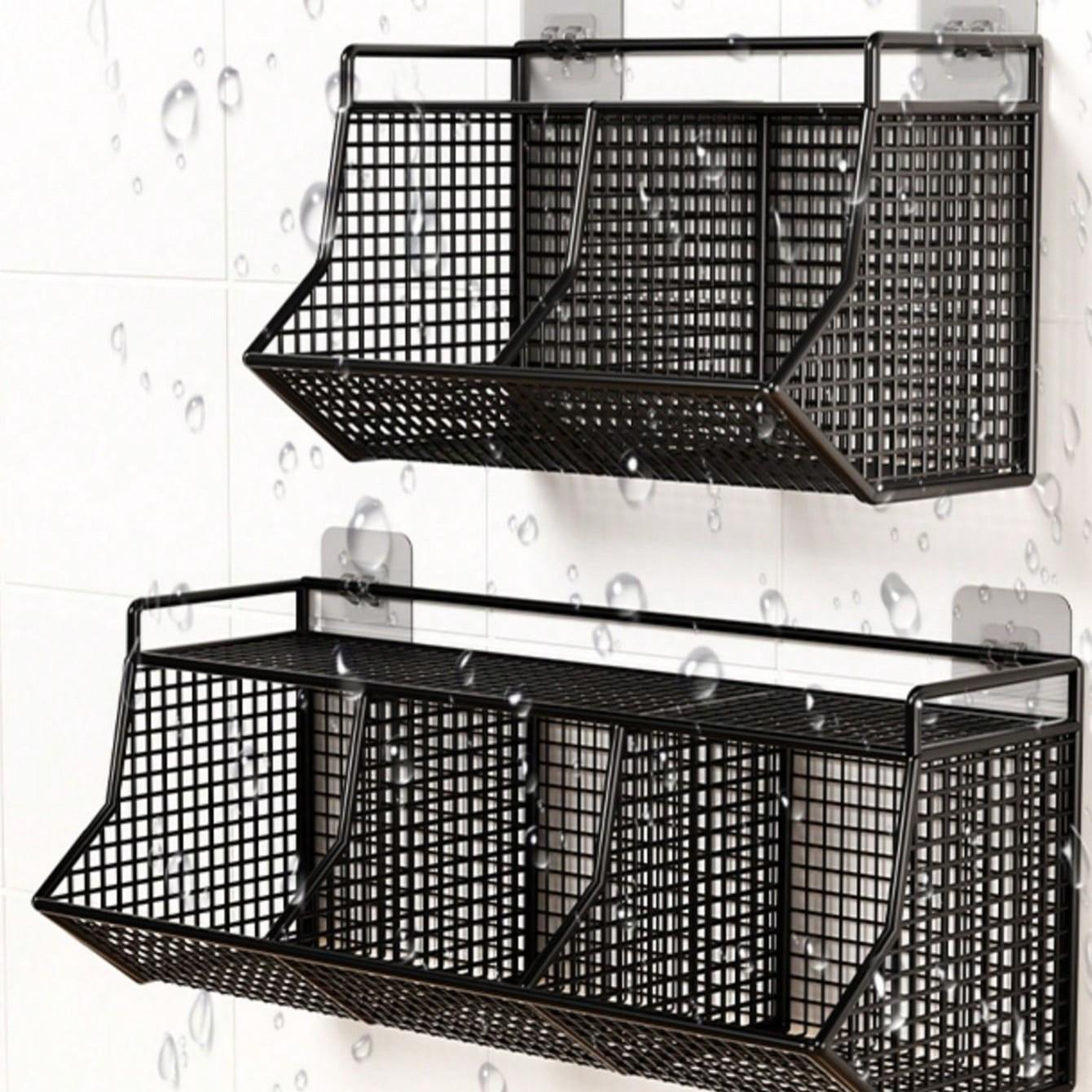 Multi-Functional Wall-Mounted Kitchen Storage Rack, Waterproof and Washable, Space-Saving Spice Organizer, Ideal for Cooking Ingredients