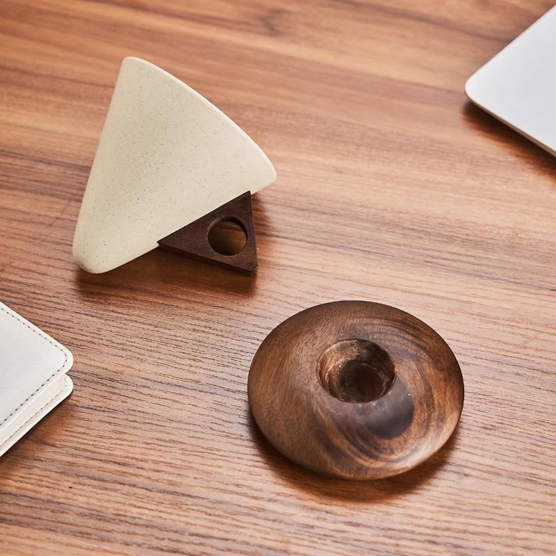 250ML Handmade Ceramic Coffee Cup, Wide Mouth Latte Mug with Heat-Resistant Wooden Handle, Ideal for Home & Office, Perfect Gift