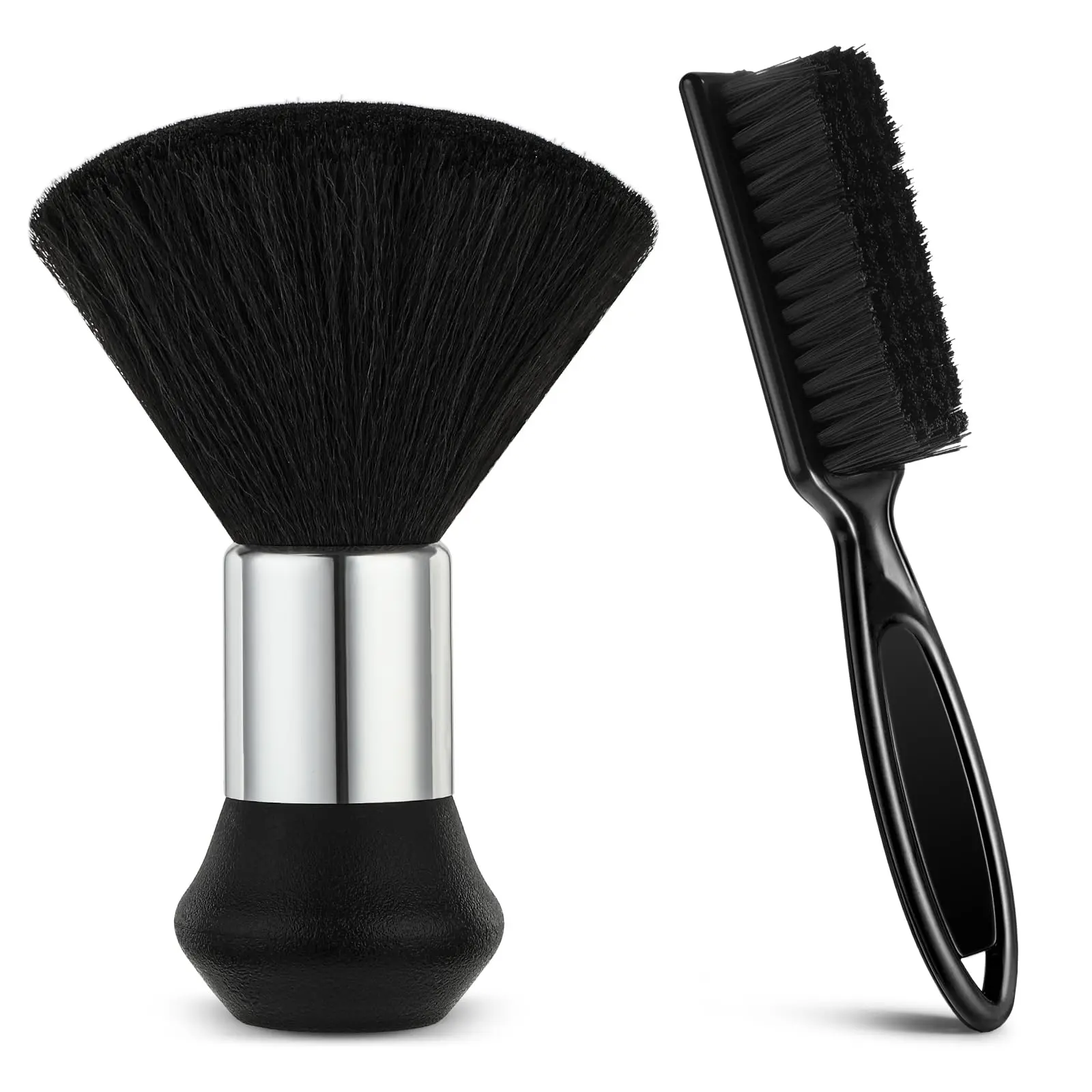 Professional Barber Neck Duster Brush Set (2 PCS), Soft Hair Dusting Brush & Trimmer Cleaning Brush for Haircutting Styling, Salon Stylist Accessories