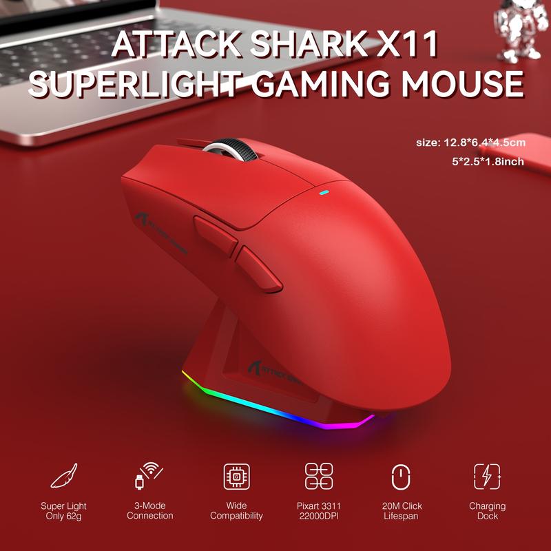 Wireless Gaming Mouse, Rechargeable RGB Lighting Mouse with Charging Base, Optical Sensor Mouse for Gaming & Office Gaming Accessories #TOP PICKS