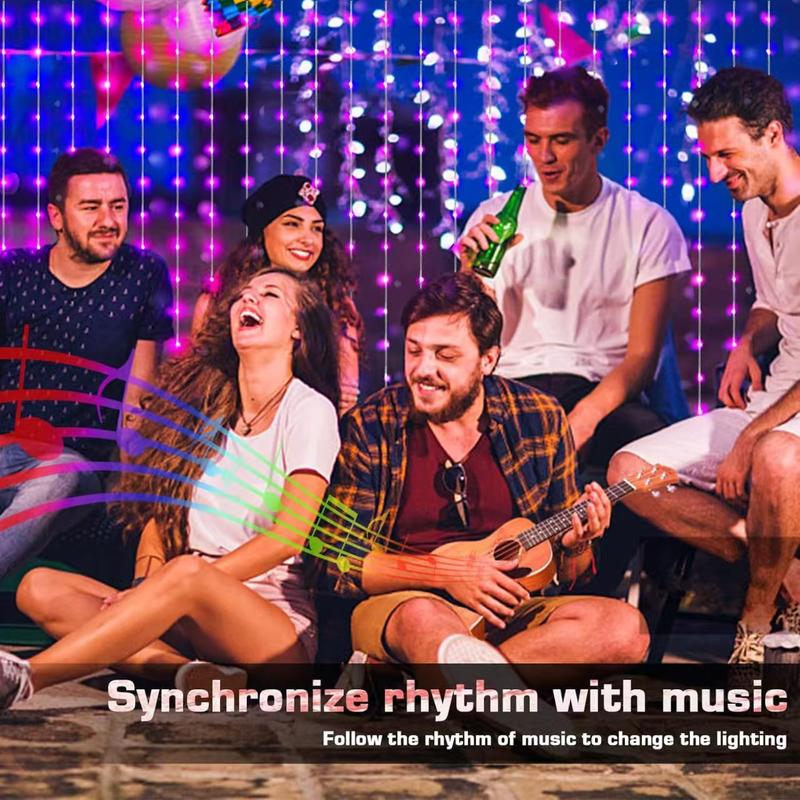 Smart LED Curtain Lights with 400 LEDs, 10x10ft Large & App/Remote Control, USB Powered for Bedroom, Christmas Party, Wedding, Outdoor, Wall, Jellyfish & Lava Lamp Style Decoration