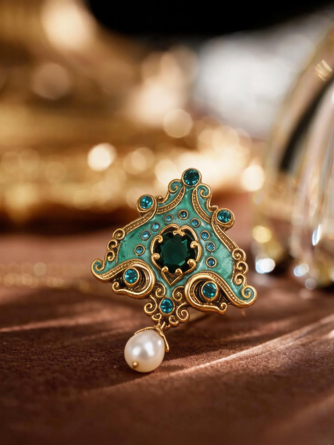A stylish vintage brooch with royal elements, suitable for everyday wear, vacations, dates, and other occasions, and also a charming little gift.