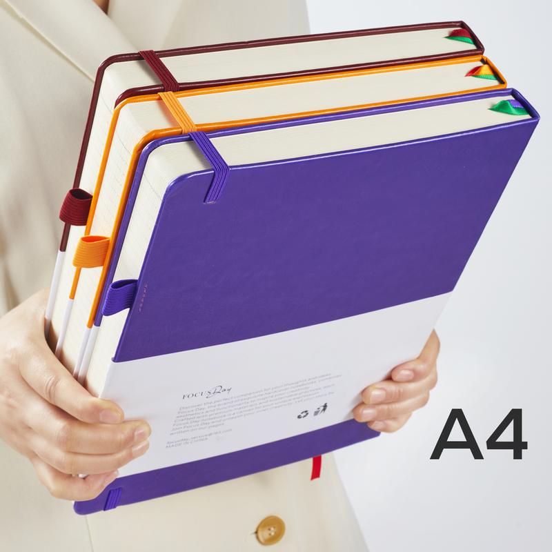 A4 Notebooks College Ruled, 1 PCS A4 (8.5 x 11) Large Notebook Journal with 100GSM Lined Paper, Hardcover Leather Journaling Notebooks for Women & Men, 320 Pages, Big Notebook for School Work