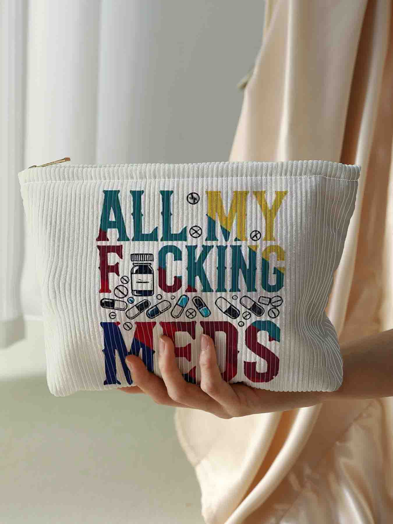 Cute Bowknot & Polka Dot Pattern Makeup Bag, Lightweight Multifunctional Cosmetic Storage Bag, Casual Versatile Zipper Corduroy Makeup Bag for Travel & Daily Use, Travel Cosmetic Bags, Handheld Cosmetic Pouch