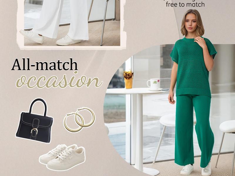 GIALLINO Women's Cotton Knit Crochet Sweater Set Two Piece Cozy Stylish Lounge Outfit for Casual Wear Comfortable Elegant GIALLINO Women's Cotton Knit Crochet Sweater Set Two Piece Cozy Stylish Lounge Outfit for Casual Wear Comfortable Elegant