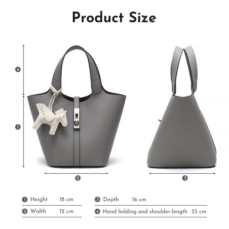 CN6004 Tote Bag for Women Vegan Leather Bucket Purse for Women Top Handle Handbag Shoulder Bag with Detachable Small Purse Yellow Brown TikTokShopHolidayHaul