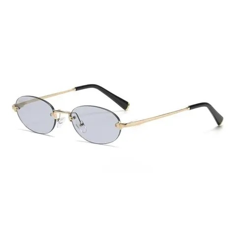 2026 New Lightweight Rimless Retro Oval Sports Sunglasses - Unisex Euro-American Retro Charm Accessories, Sunglasses for Women, Ideal Gift Choice for Streetwear, Fashion Styling