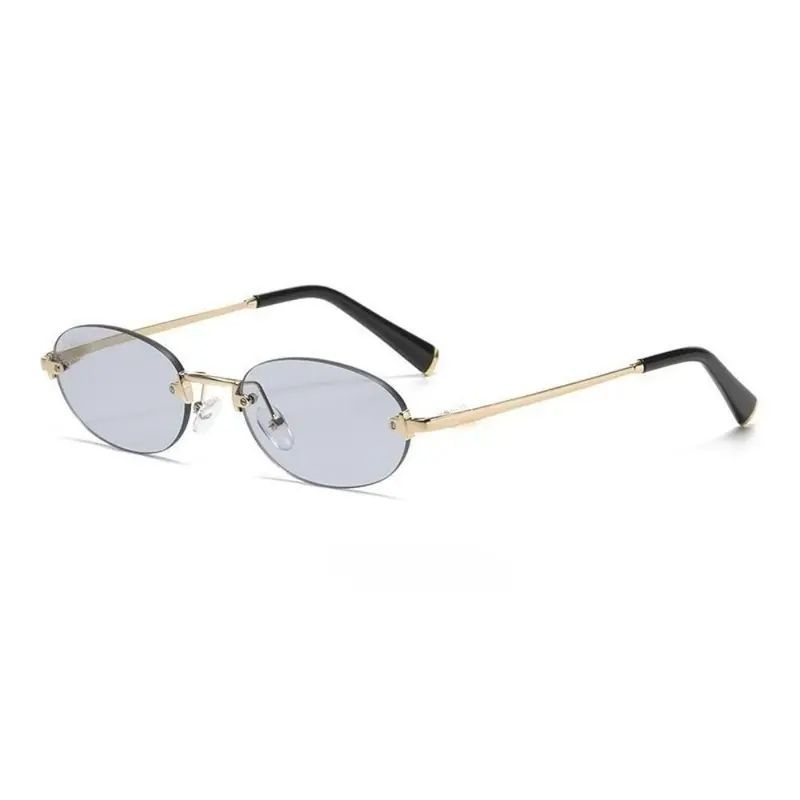 2026 New Lightweight Rimless Retro Oval Sports Sunglasses - Unisex Euro-American Retro Charm Accessories, Sunglasses for Women, Ideal Gift Choice for Streetwear, Fashion Styling