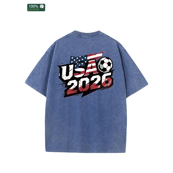 All-Season Men's Clothing, Printed Men's Fashion T-shirts, High-quality Heavy Washed Tee, Round Neck Loose Large Size Men's Short Sleeves Graphic Top.