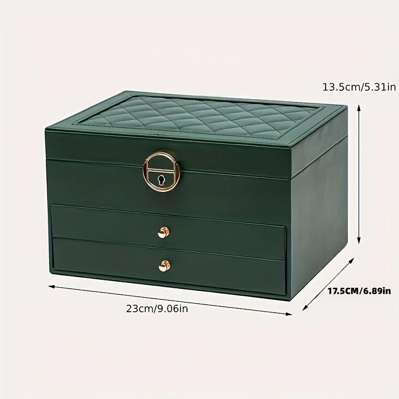 Integrated Three-Layer Jewelry Box, Large Capacity Earring Necklace Ring Organizer, Essential Storage Solution for Accessories