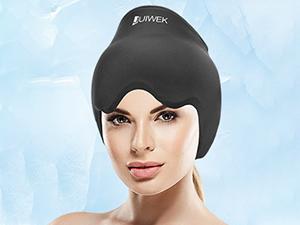 JPHYLL Migraine Headache Relief Cap Gel Ice Head Wrap for Tension Stress Relief Home Office Use Stretchable W Shape Design - Sleeping Eye Mask