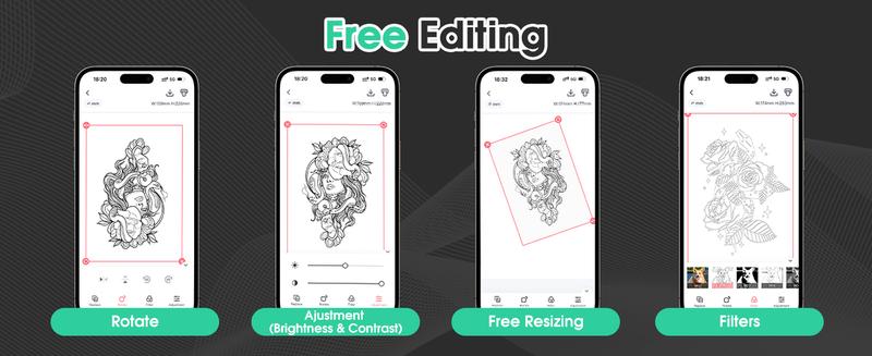 Phomemo M08F Tattoo Printer – Wireless Bluetooth Thermal Printer for Tattoo Artists & Beginners, Compatible with Smartphone, Tablet & PC, Ideal for On-the-Go Tattoo Transfers