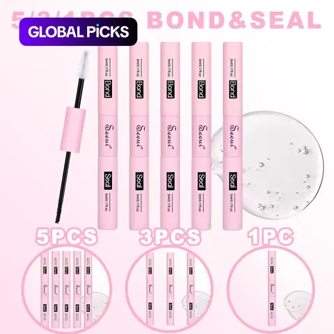 SEEUI 5Pcs Bond & Seal, DIY Lash Clusters Glue, Eyelash Adhesive, Stock up Set, Large Capacity 2 in 1 Bond and Seal, Long Lasting Lash Bond DIY Lash Extension, for Beginner, Waterproof, DIY Eyelash Extensions, Eyelash Bonding Tools #GLOBAL PICKS