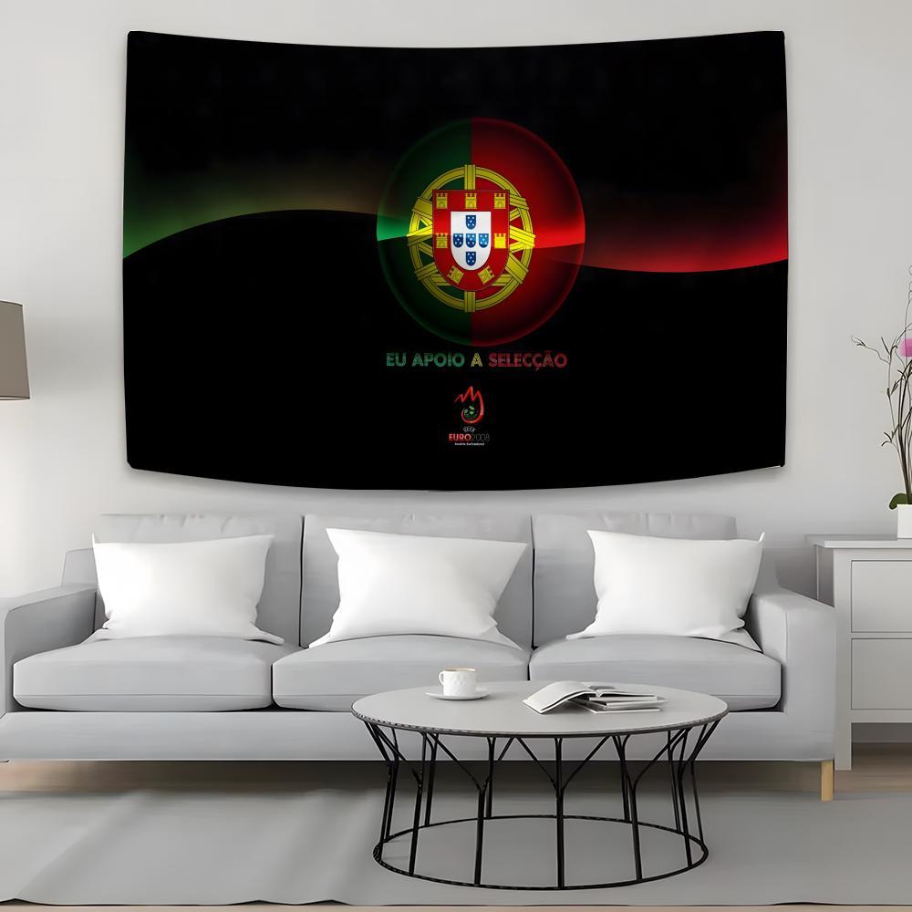 emblem Tapestry Team Background Hanging Football Cloth Bedroom Room Decor P-Portugal Aesthetic Tapestry National Wall Party