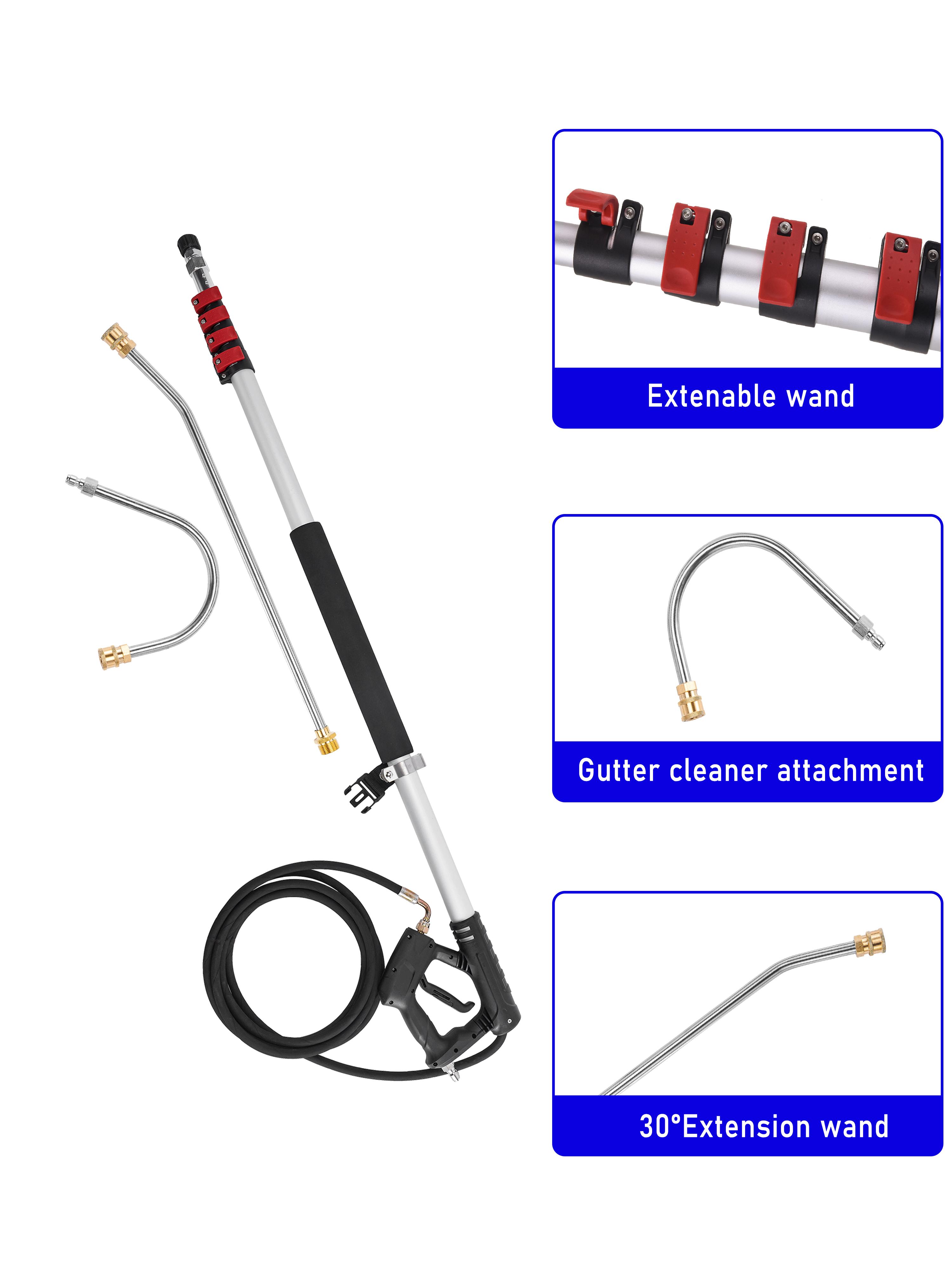 M MINGLE Telescoping Pressure Washer Wand, 20 Feet Aluminum High Power Washer Telescopic Spray Wand with 2 Extension Wands, 5 Spray Nozzle Tips, 2 Couplers and Support Belt, 4000 PSI M MINGLE Telescoping Pressure Washer Wand, 20 Feet Aluminum High Power Washer Telescopic Spray Wand with 2 Extension Wands, 5 Spray Nozzle Tips, 2 Couplers and Support Belt, 4000 PSI