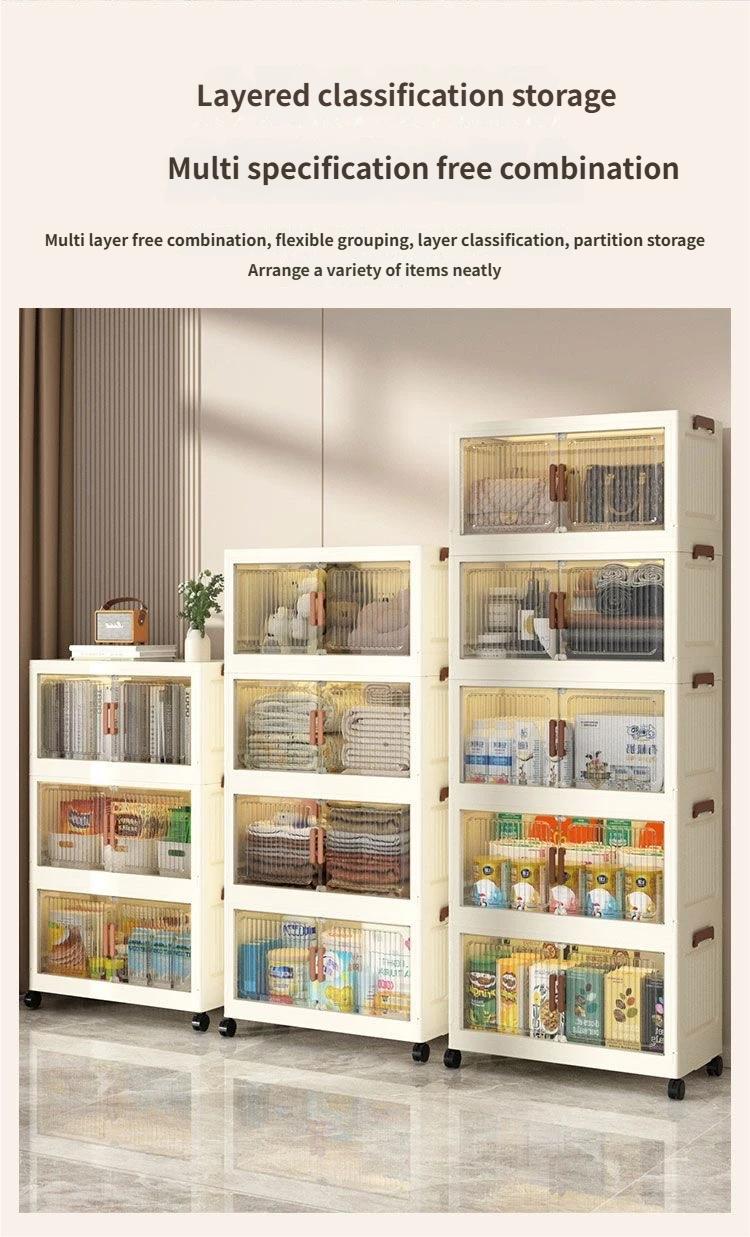 Foldable Storage Cabinet for Home Use, Wardrobe, Clothes Organizer, Toy Snack Display Rack, Multi-Purpose Storage Shelf