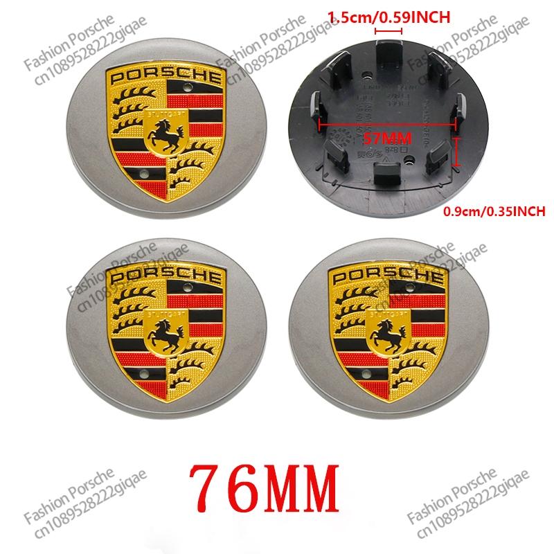 4Pcs 65/76mm Car Wheel Center Hub Cap For PORSCHE PANAMERA TAYCAN Macan 2023-2025 Spyder Carrera Boxster Cayman Cayenne 971 911 718 Car Decoration Accessories