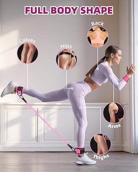 3PCS Ankle Resistance Bands, Ankle Bands for Working Out with Cuffs, Ankle Resistance Band, Glutes Workout Equipment, Butt Exercise Equipment for Women Legs and Glutes
