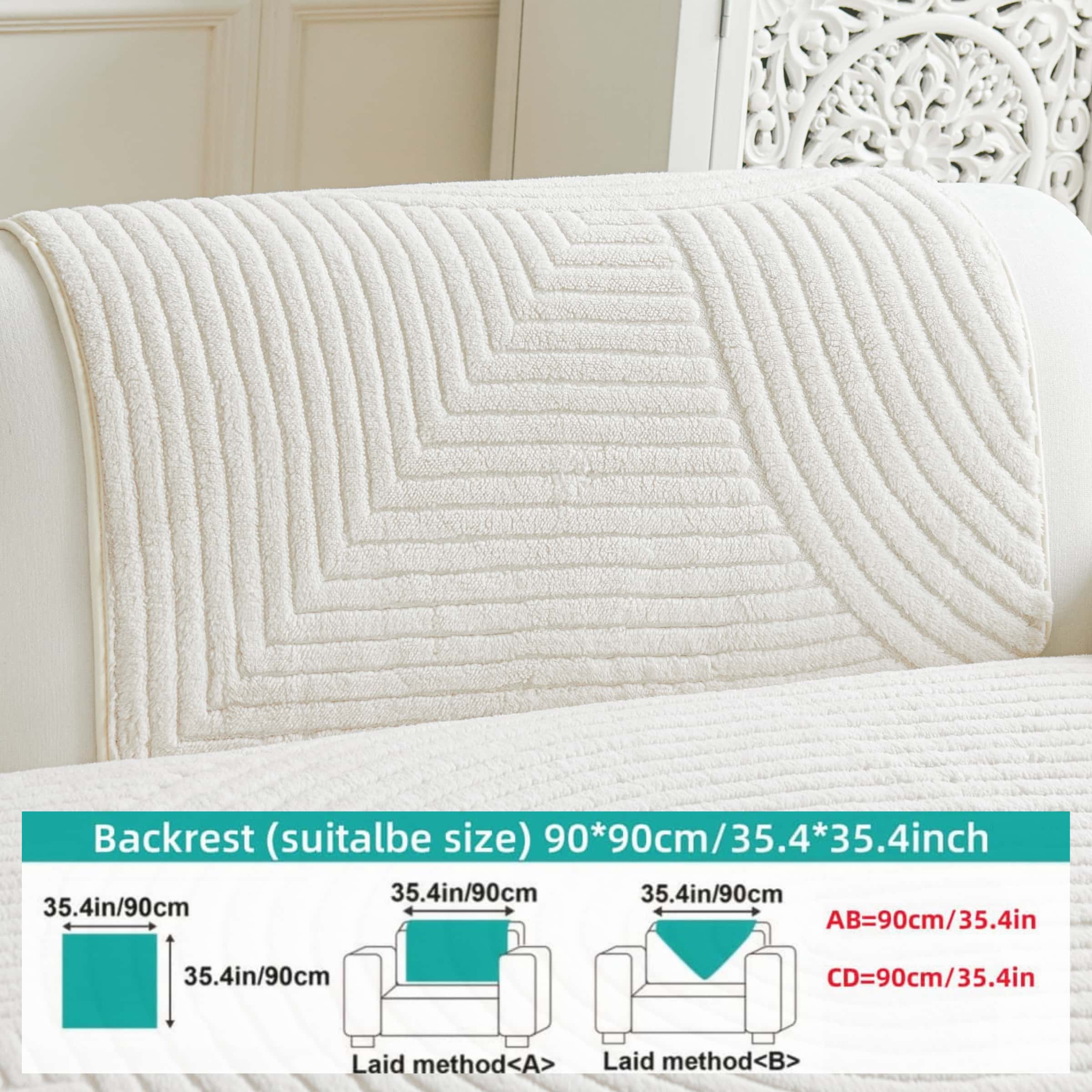 Pet Friendly Sofa Covers, Thick Ribbed Couch Protector, Non Slip Machine Washable Seat Cushion, Sofa Covers Available in Multiple Colors, Cozy Sofa Cover for Living Room Bedroom, Fits 1/2/3/4 Seater Sofas, Removable Washable Slipcovers