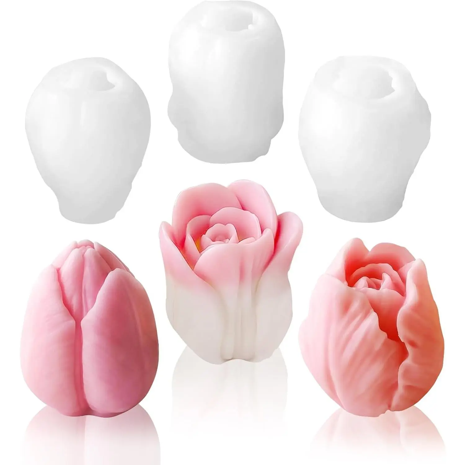 3 PCS Tulip Flower Silicone Molds