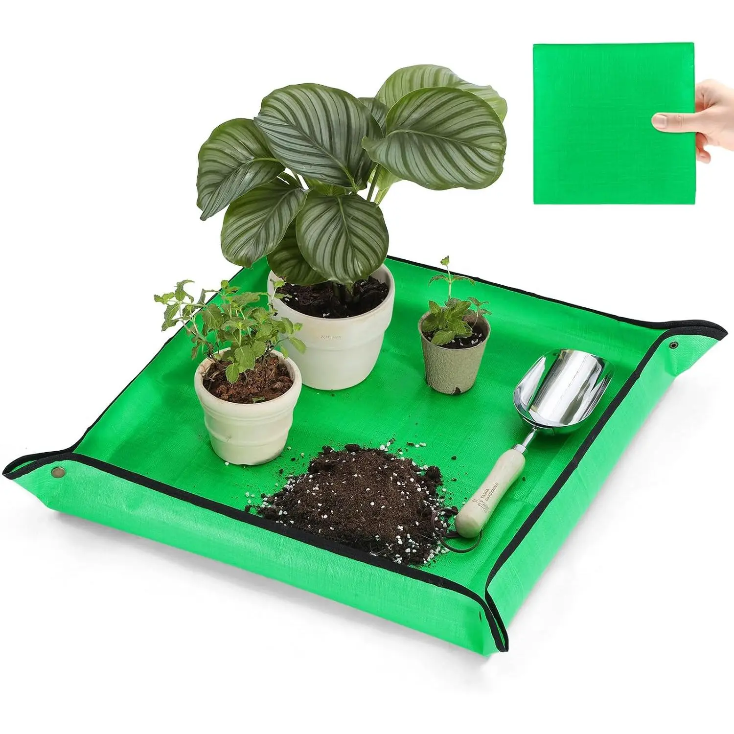 Repotting Mat Super Thick for Potting Soil & Mix 26.8"x26.8" | Succulent & Cactus Soil Potting Mat - Durable Foldable Easy Clean - Mess-Free Indoor  Soil Gardening Essentials